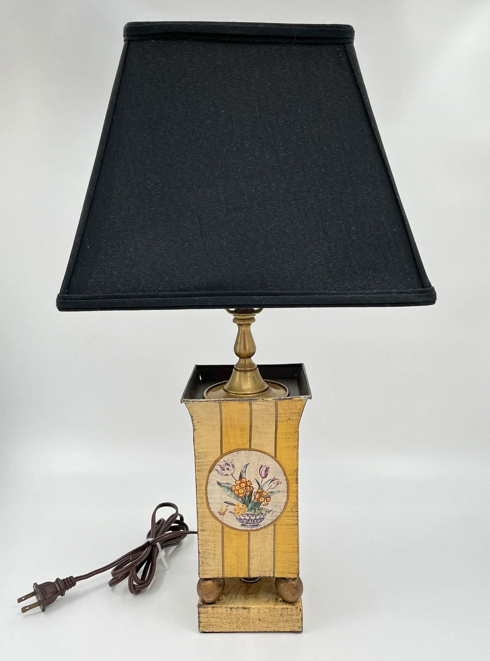 1990s Worlds Away Hand Painted Tole Metal Table Lamp - 2