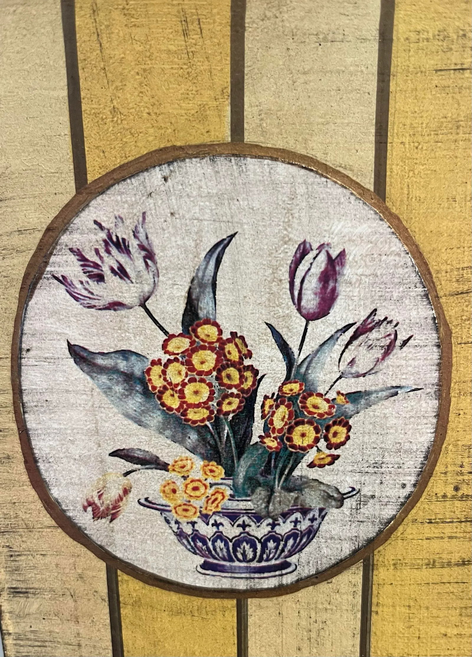 1990s Worlds Away Hand Painted Tole Metal Table Lamp - 3