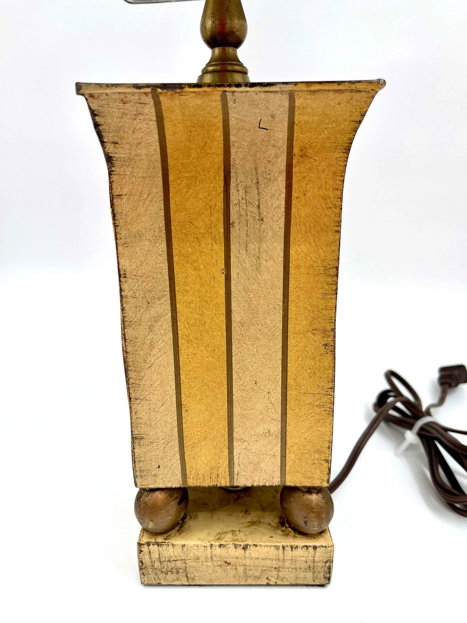 1990s Worlds Away Hand Painted Tole Metal Table Lamp - 5