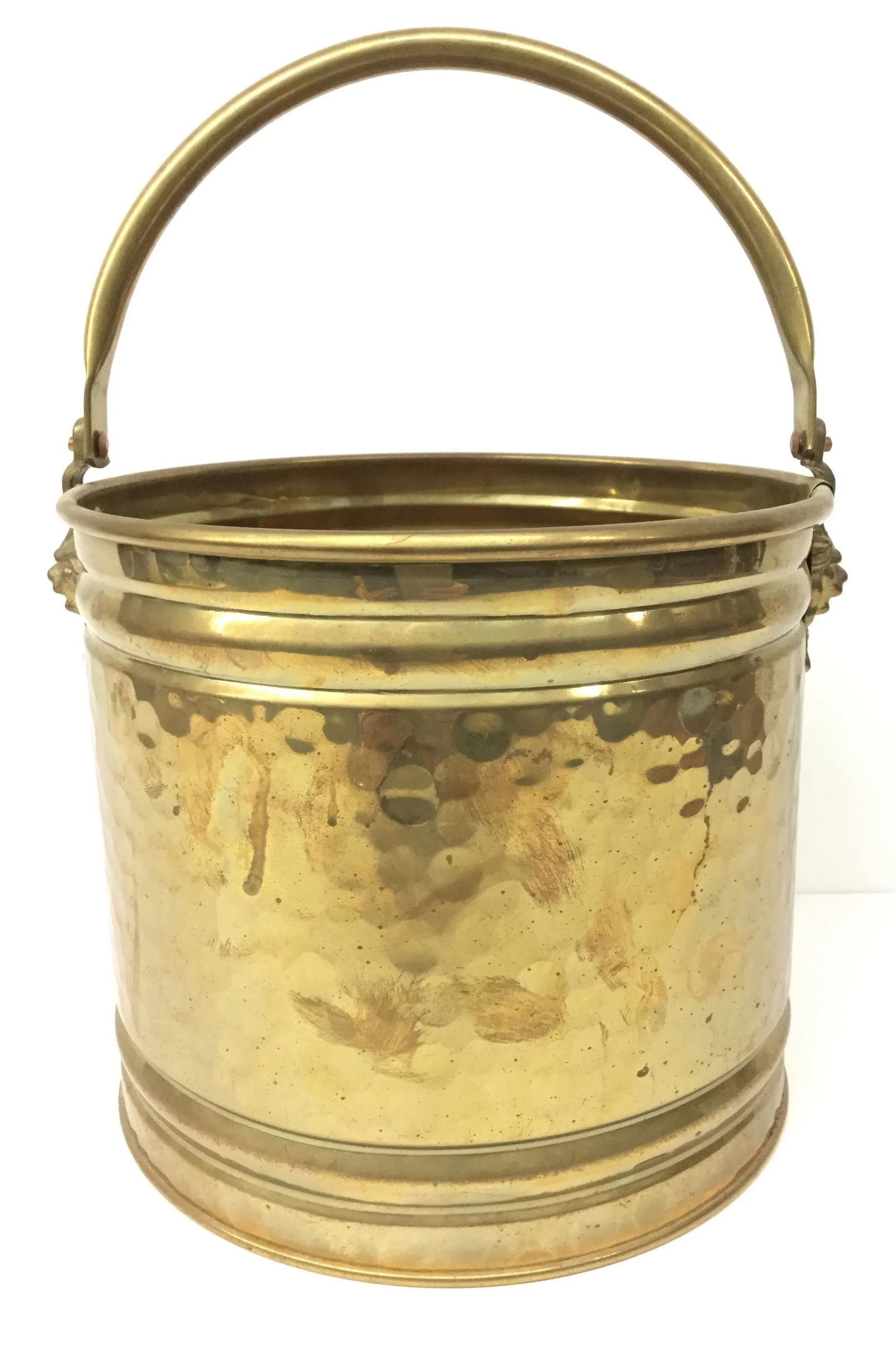 1970s Hollywood Regency Brass Lion-Head Planter - 10