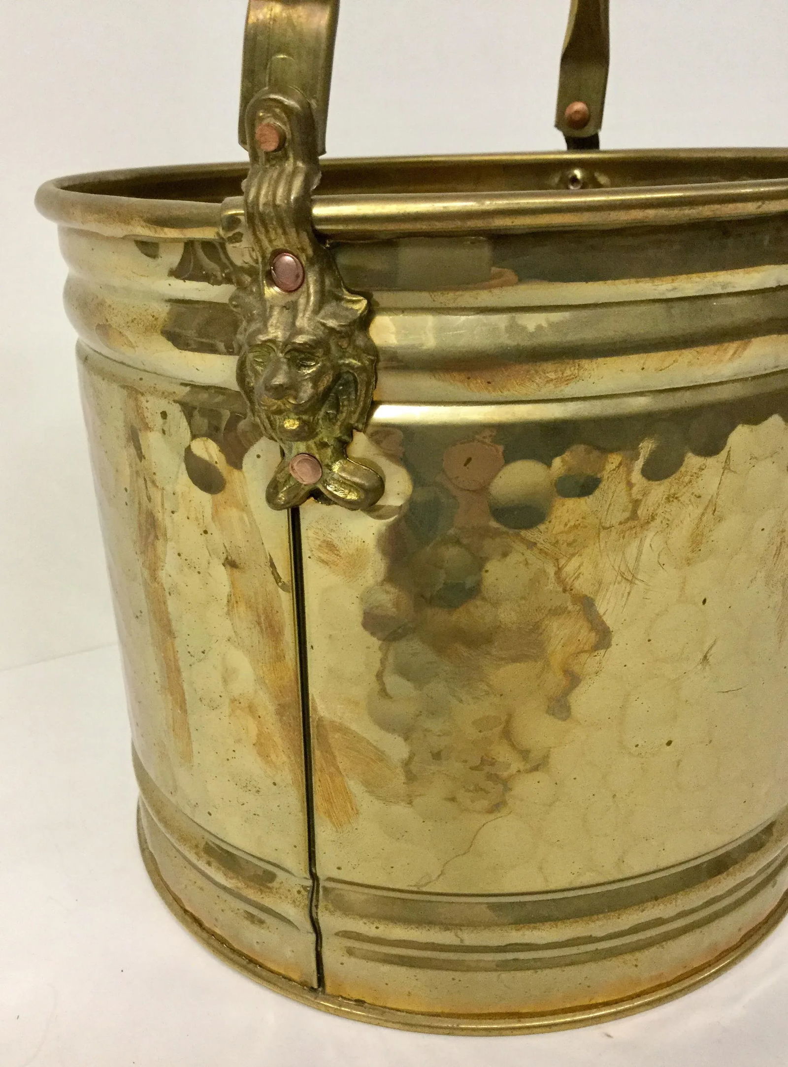 1970s Hollywood Regency Brass Lion-Head Planter - 5