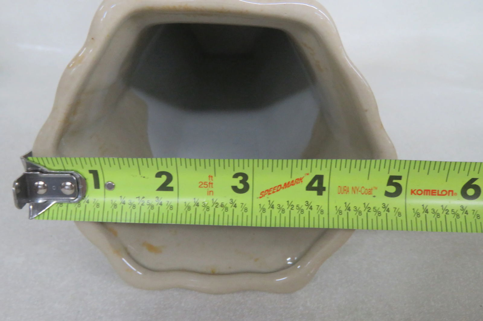 Asian Hand Painted Geisha Woman With Men Ceramic Hexagon Vase - 5