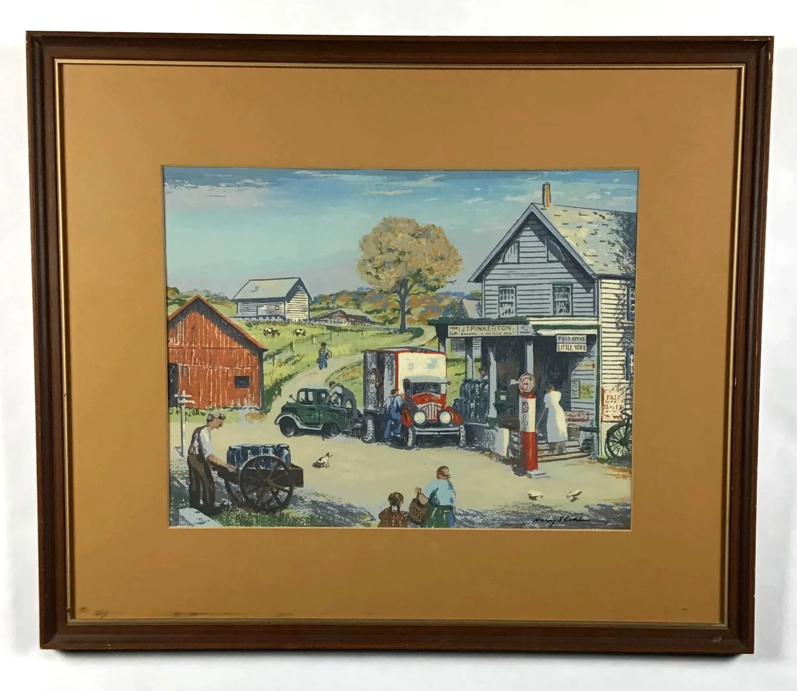1940s Vintage Harry Shokler Pinkerton's Corner Original Serigraph Painting - 8