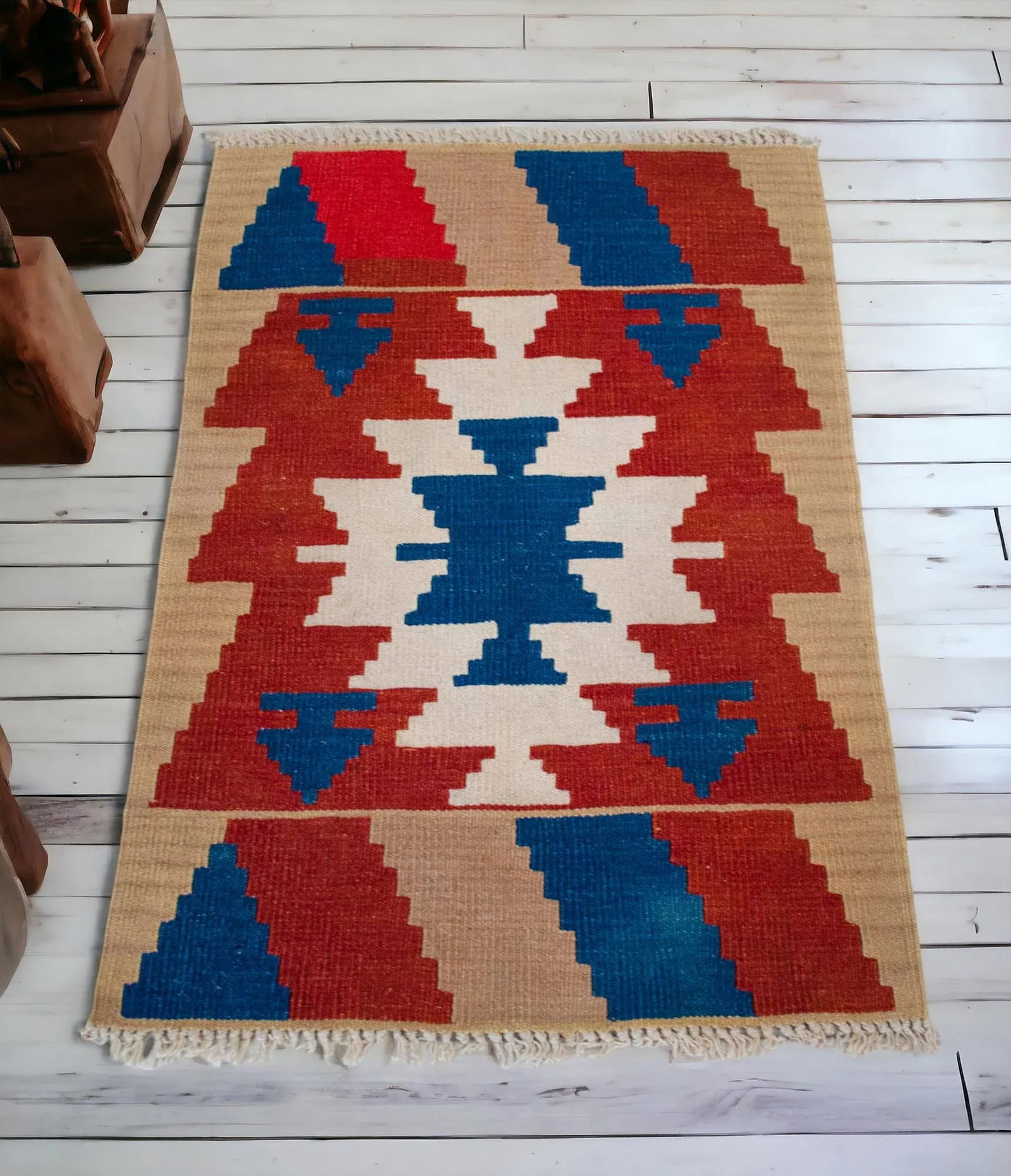 1980s Hand Woven Kilim Turkish Flat Weave Area Rug - 2"² Ã— 2"²10"³ - 3