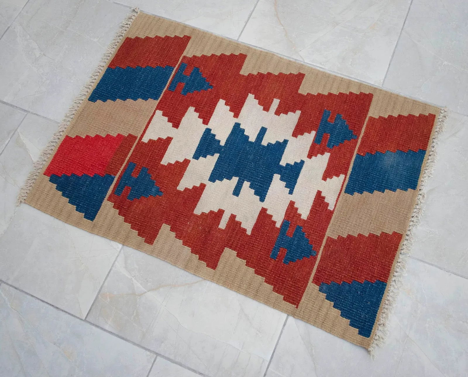 1980s Hand Woven Kilim Turkish Flat Weave Area Rug - 2"² Ã— 2"²10"³ - 4