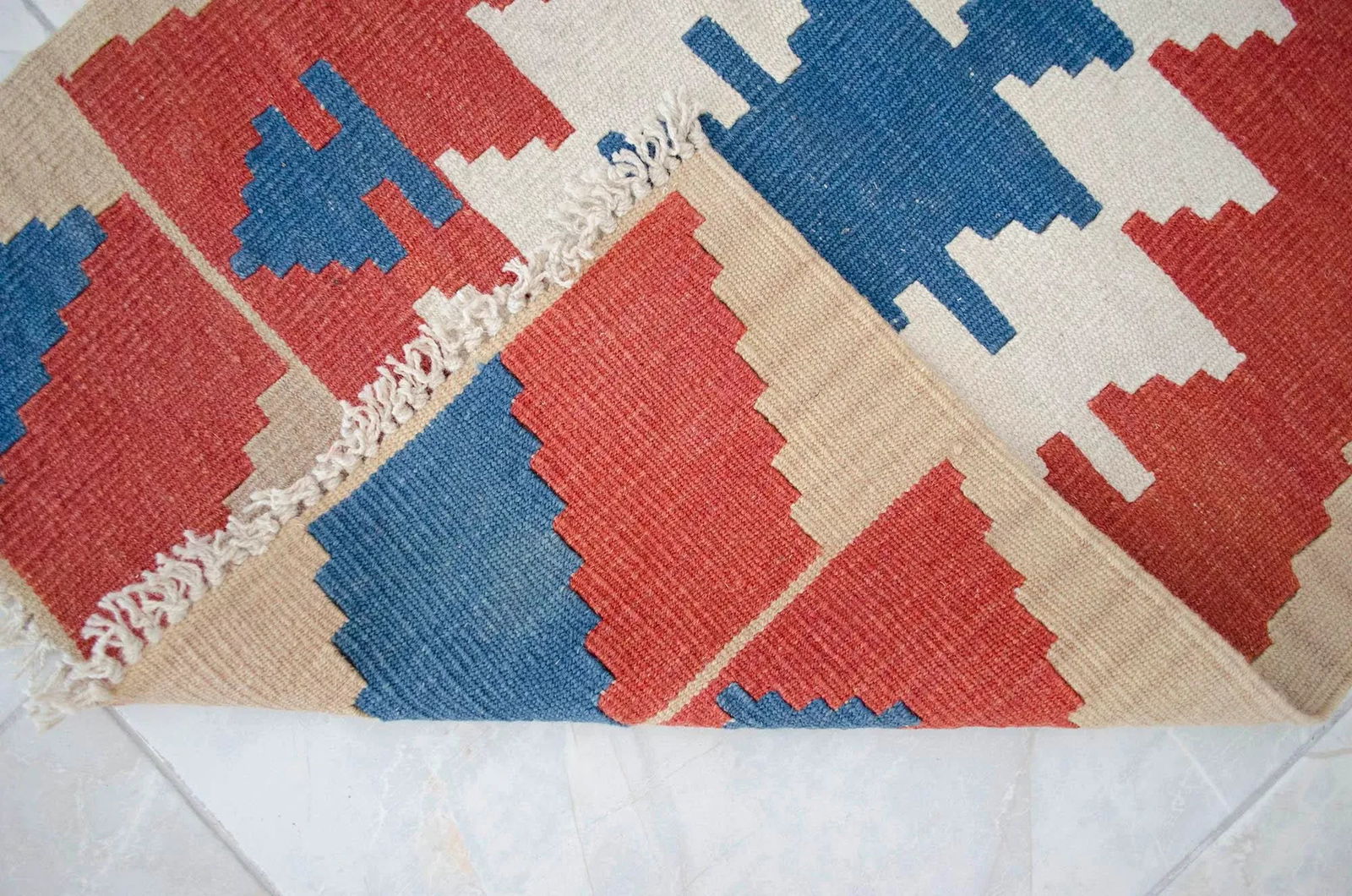 1980s Hand Woven Kilim Turkish Flat Weave Area Rug - 2"² Ã— 2"²10"³ - 8