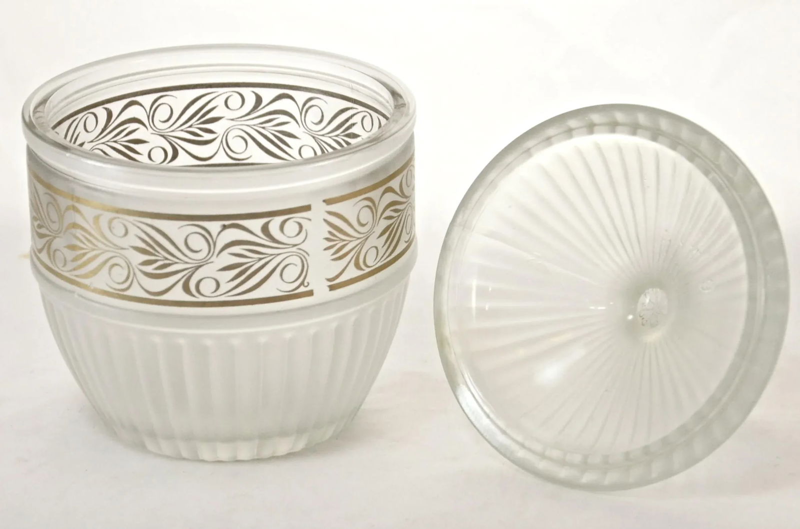 Fluted Frost Glass Jar - 2