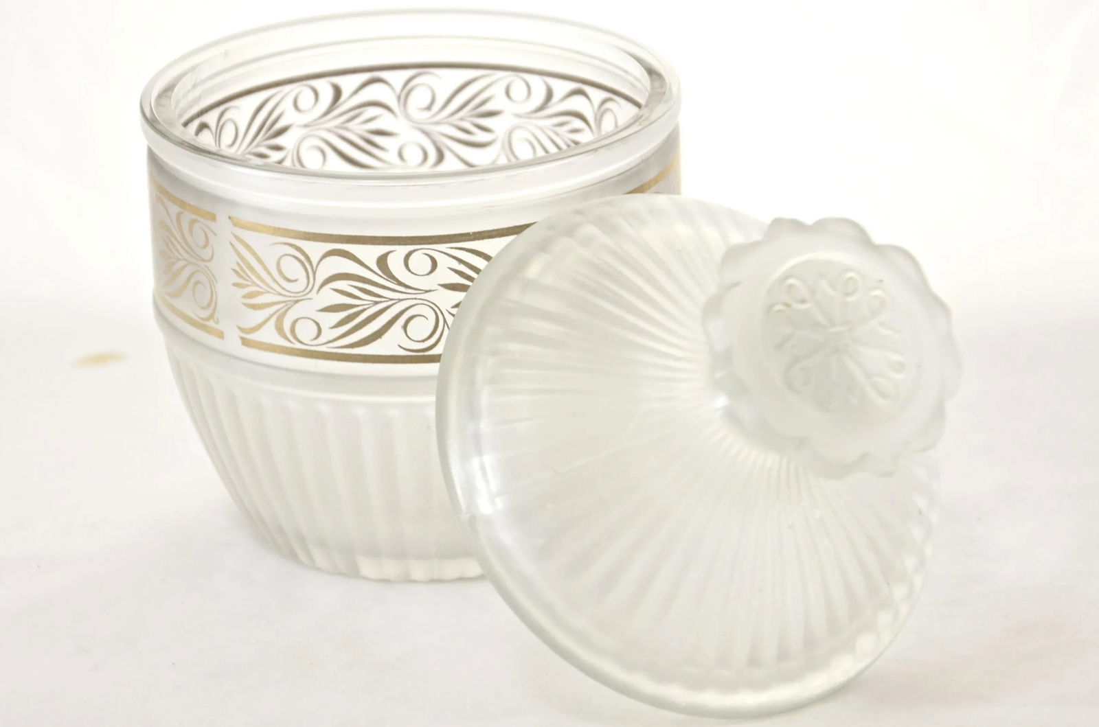 Fluted Frost Glass Jar - 3