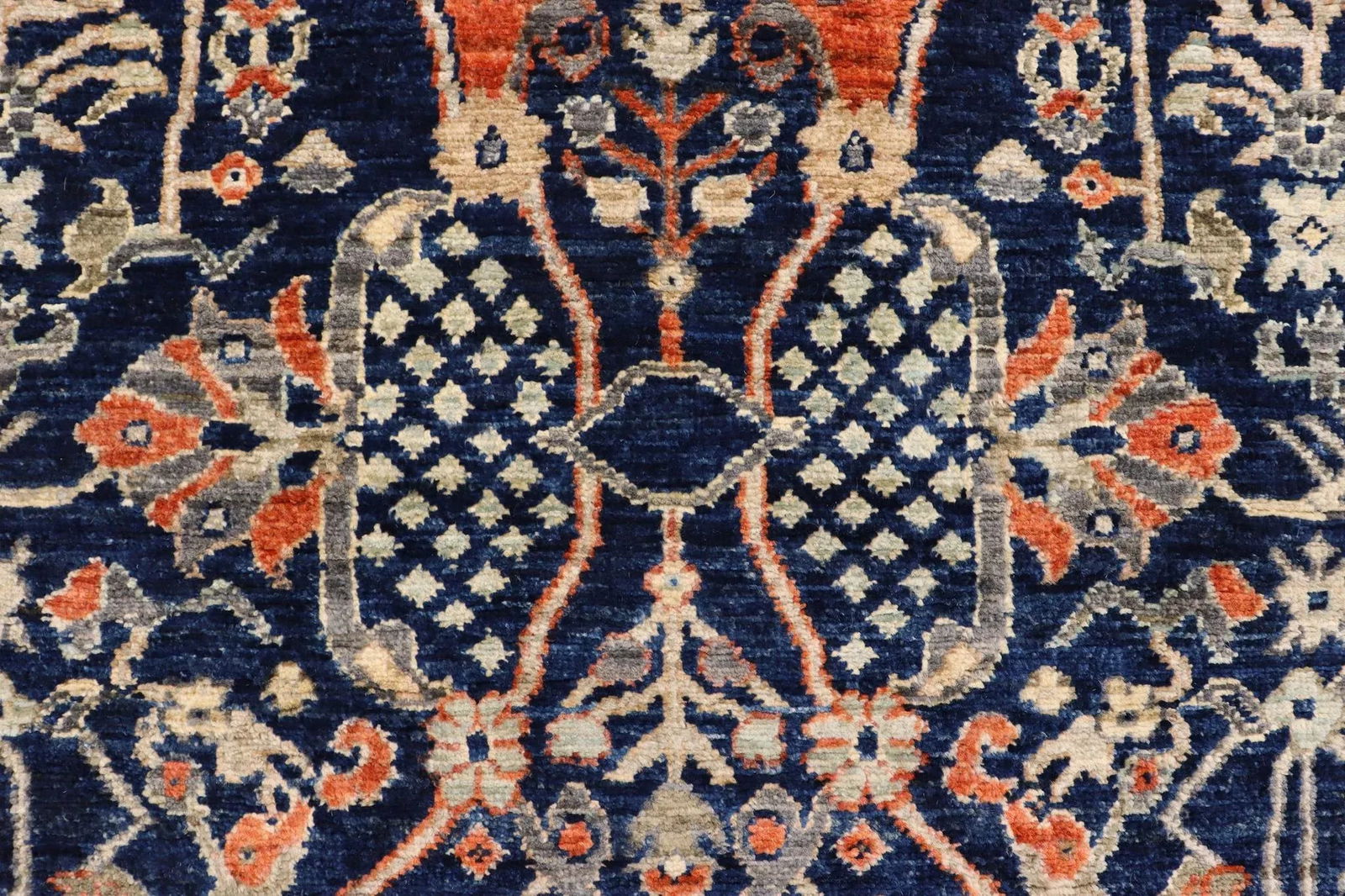 Tribal Heriz Ziegler Blue Rust Hand-Knotted Rug - 3'9'' X 5'10'' - 5