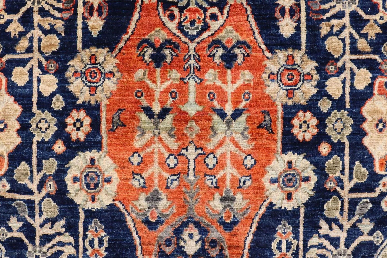 Tribal Heriz Ziegler Blue Rust Hand-Knotted Rug - 3'9'' X 5'10'' - 6