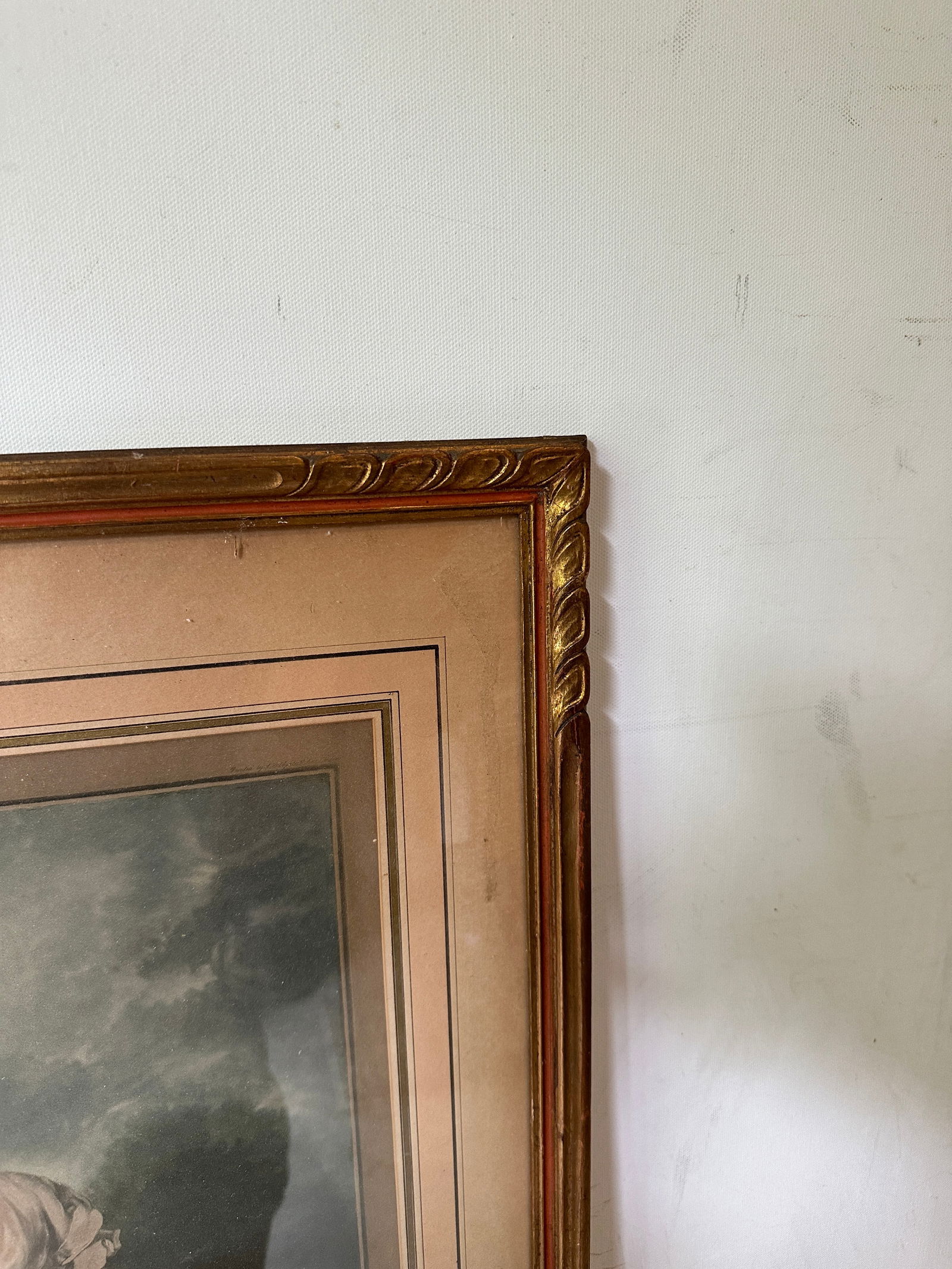 1970s Antique Signed Print of Woman in Garden, Framed - 3