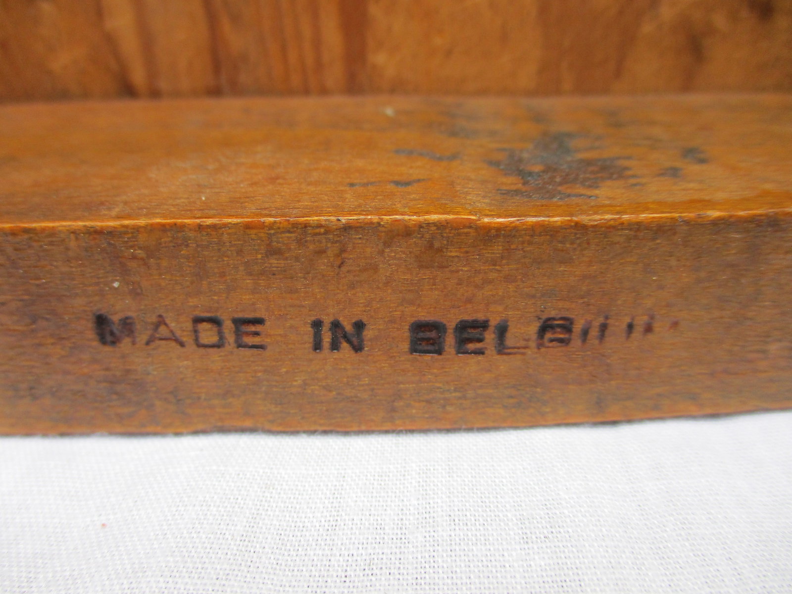 Vintage Belgian Yellow Upholstered Footstool With Carved Base - 10