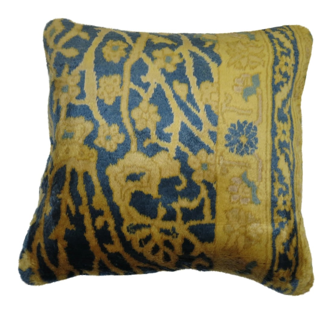Mid 19th Century Indian Silk Rug Pillow (1 of 3)