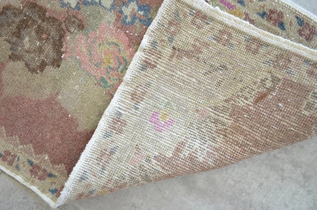 Hand Knotted Small Rug Mid Century Modern Doormat - 1"²6"³ Ã— 3"²3"³ - 5
