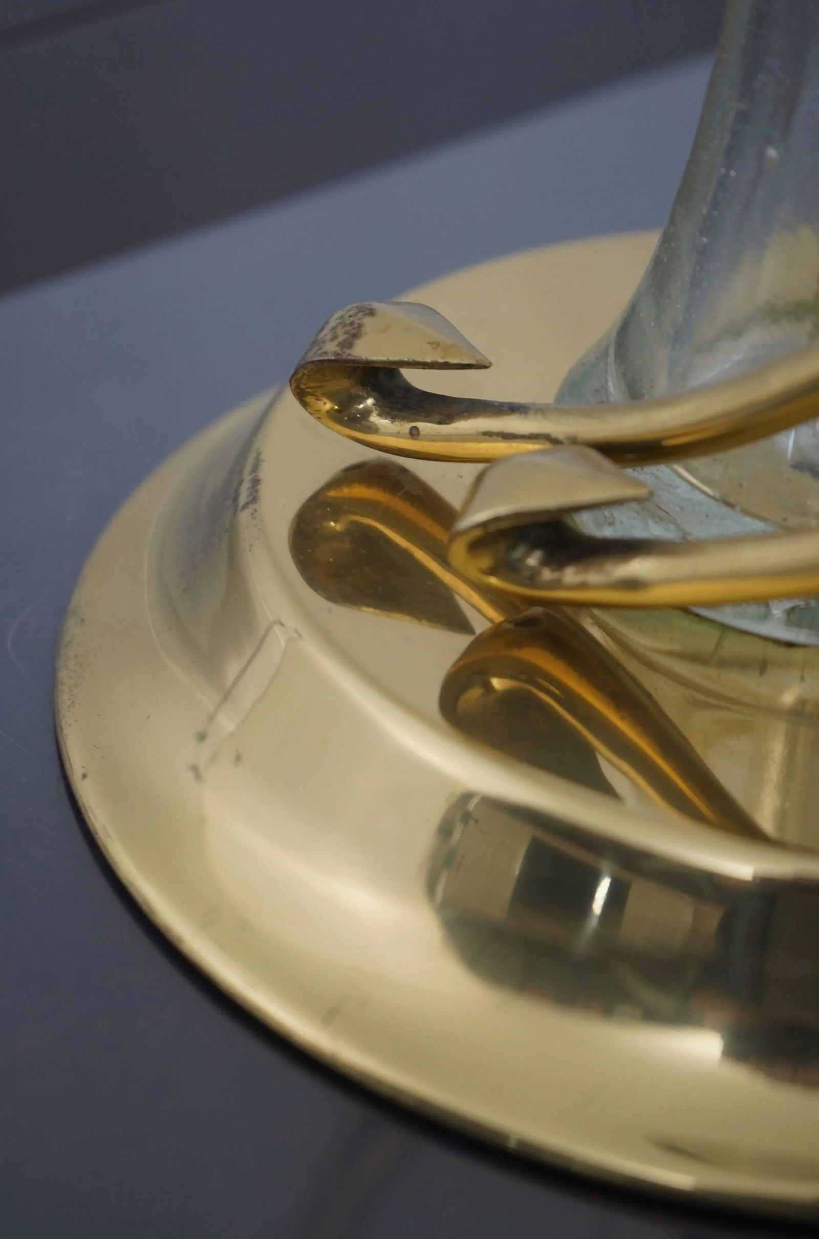 Pair Chapman Modern Design Brass & Glass Table Lamps - 5