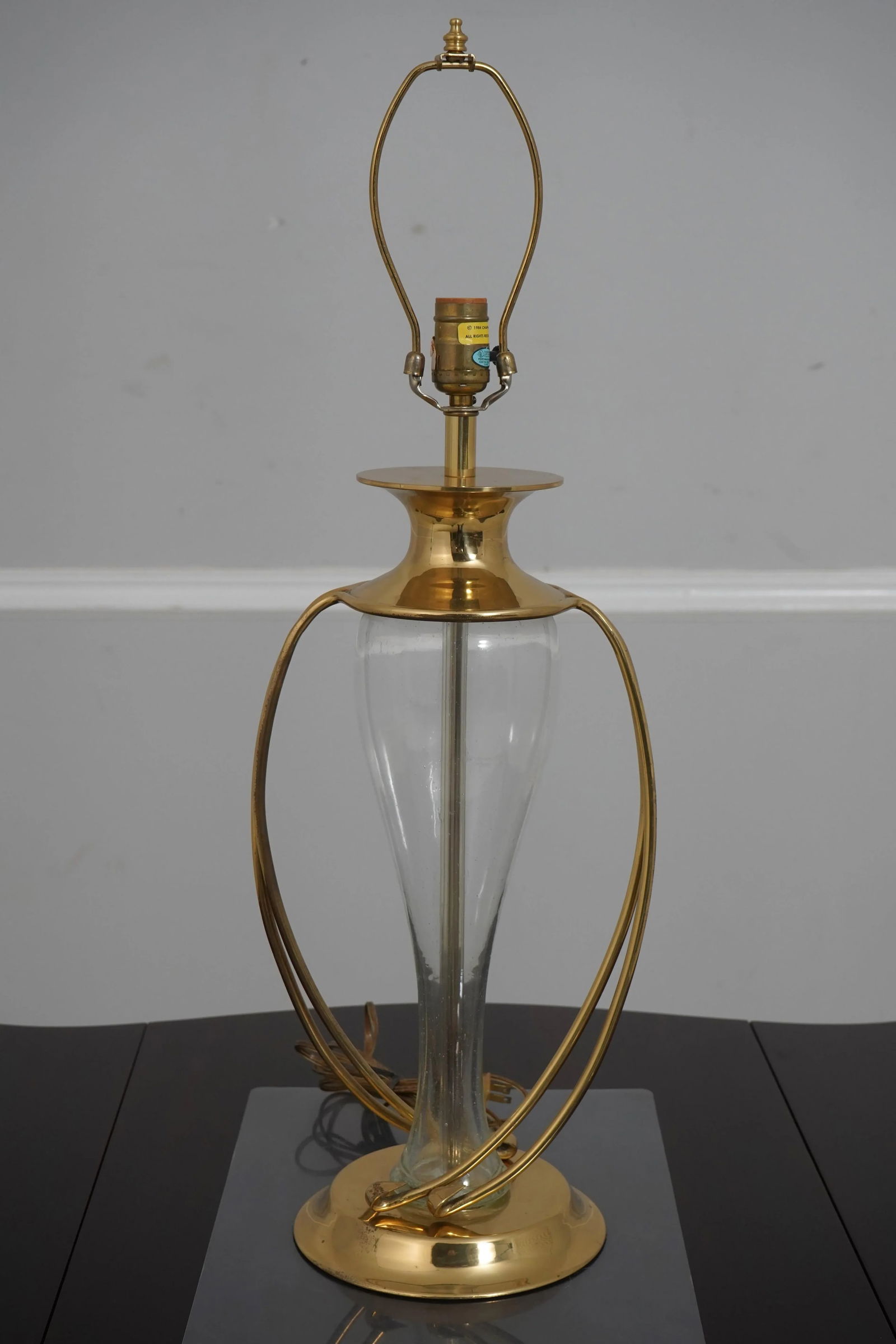 Pair Chapman Modern Design Brass & Glass Table Lamps - 6