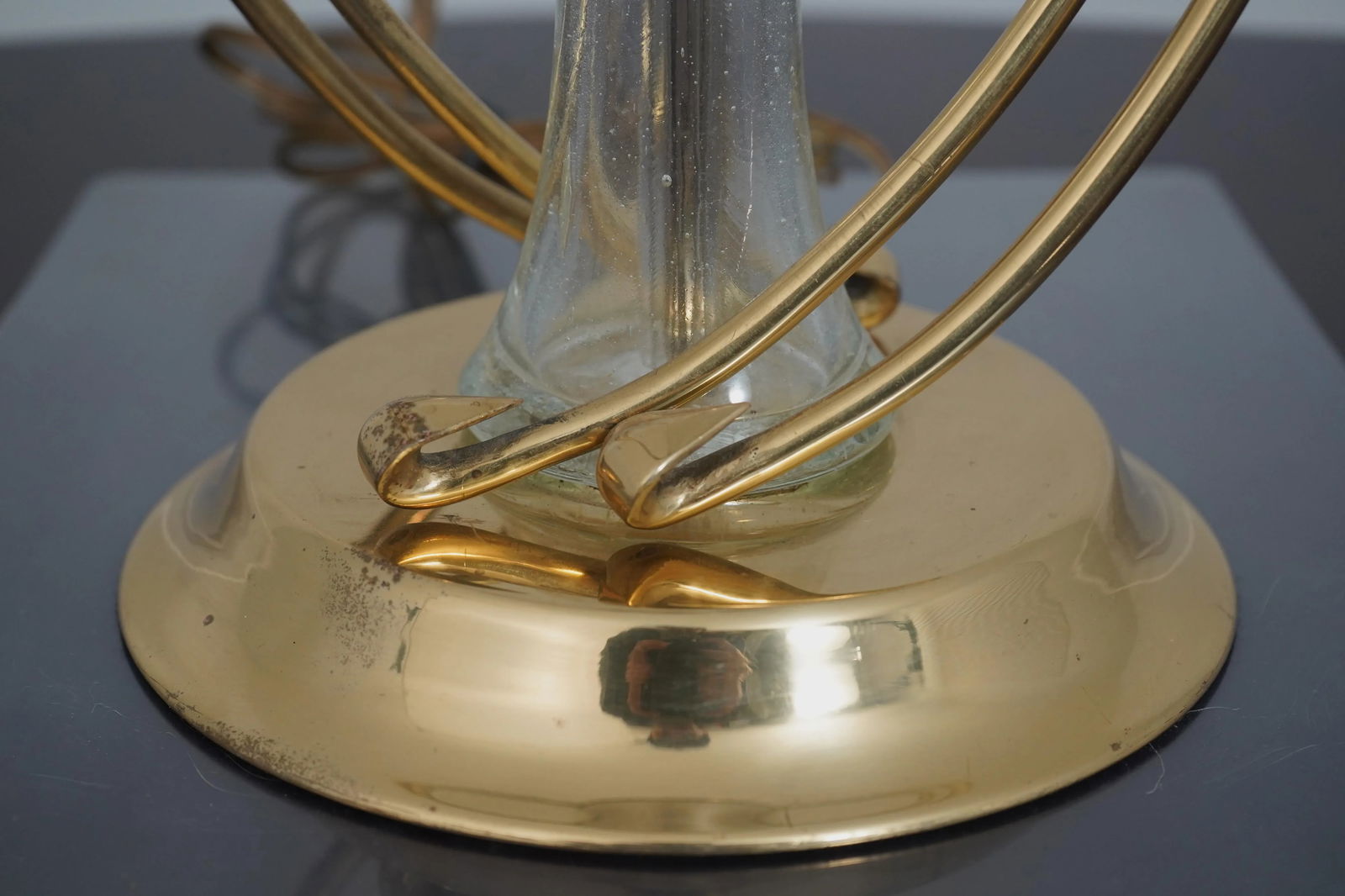 Pair Chapman Modern Design Brass & Glass Table Lamps - 9