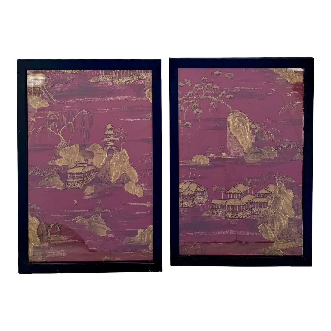 Pair Decorative Chinoiserie Panels (1 of 9)