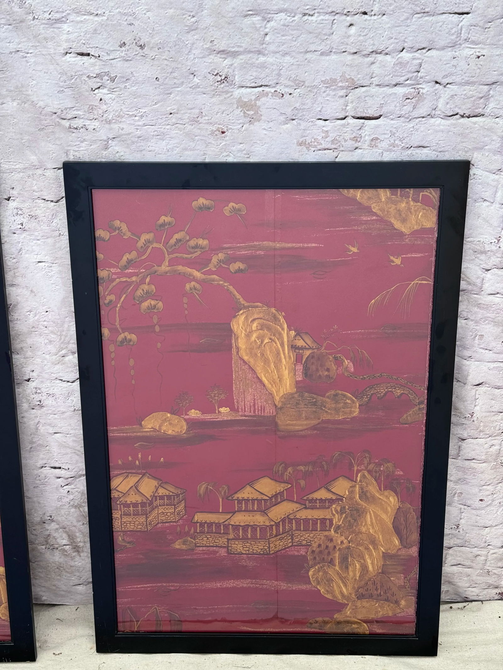 Pair Decorative Chinoiserie Panels - 6