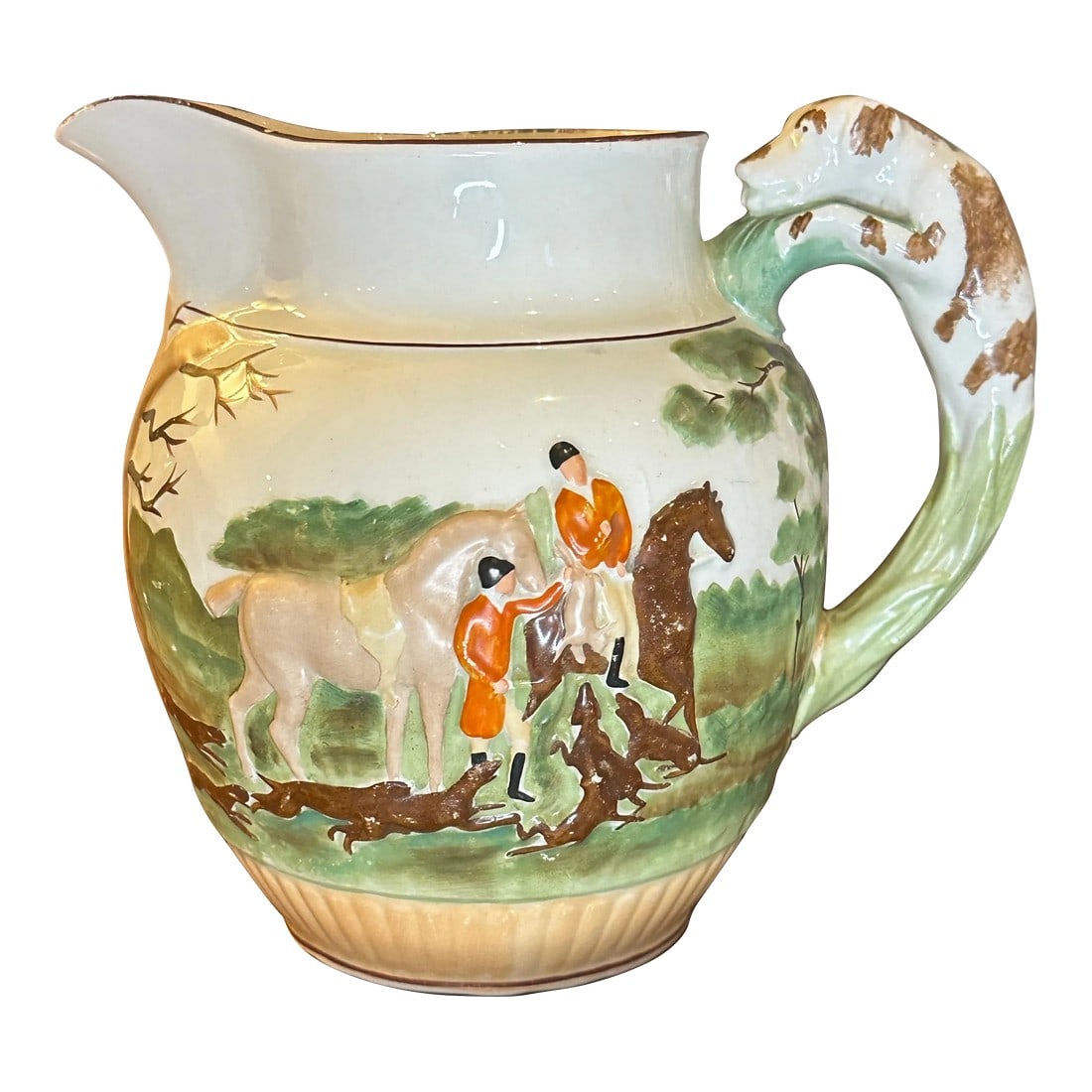 Large Vintage Wedgwood Etruria Pitcher Circa 1930s - English Hunt Scene With Hound Handle (1 of 11)