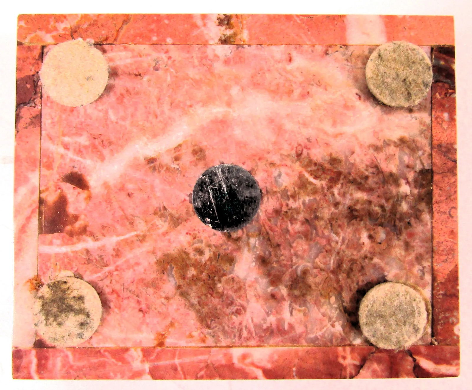 1970s Postmodern Vintage Pink Marble Stone Lidded Box - 8