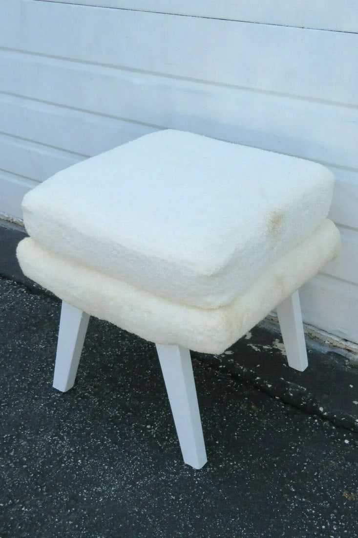 Mid Century Modern Painted Ottoman Foot Stool - 10