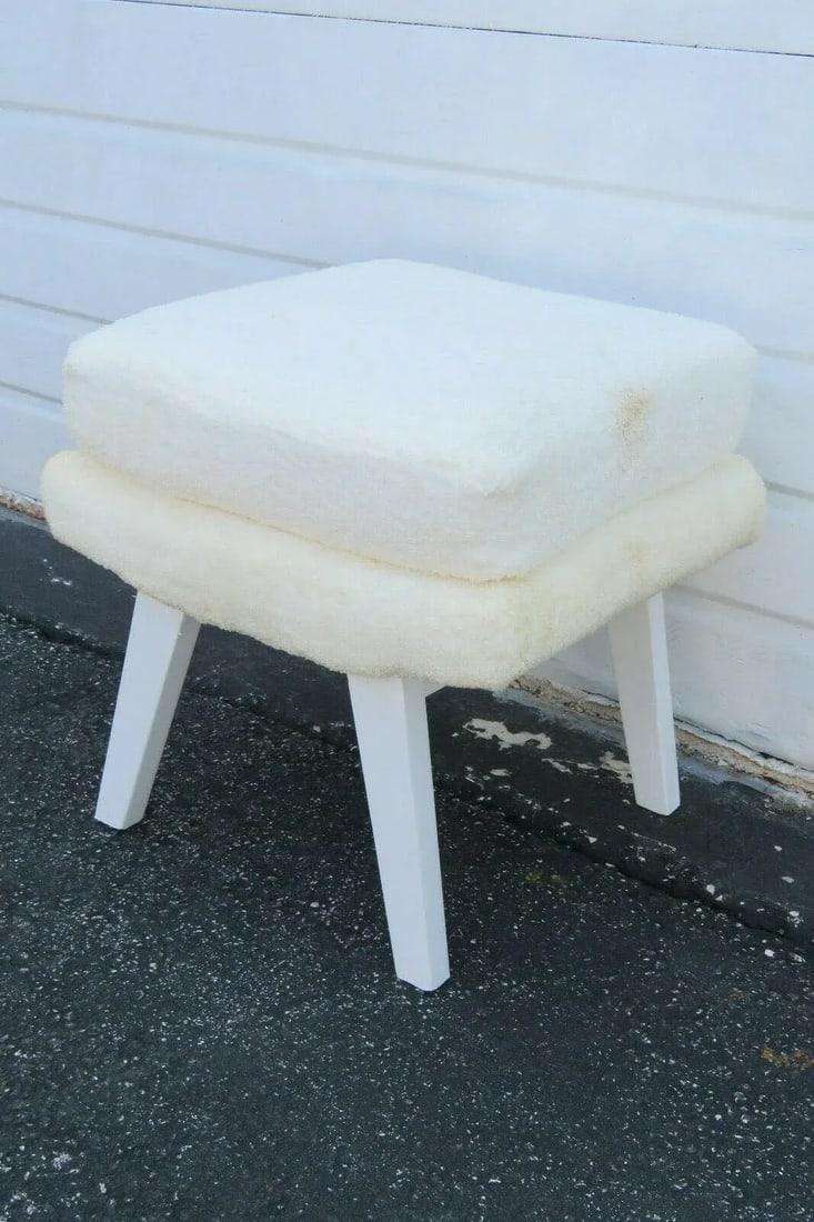Mid Century Modern Painted Ottoman Foot Stool - 3