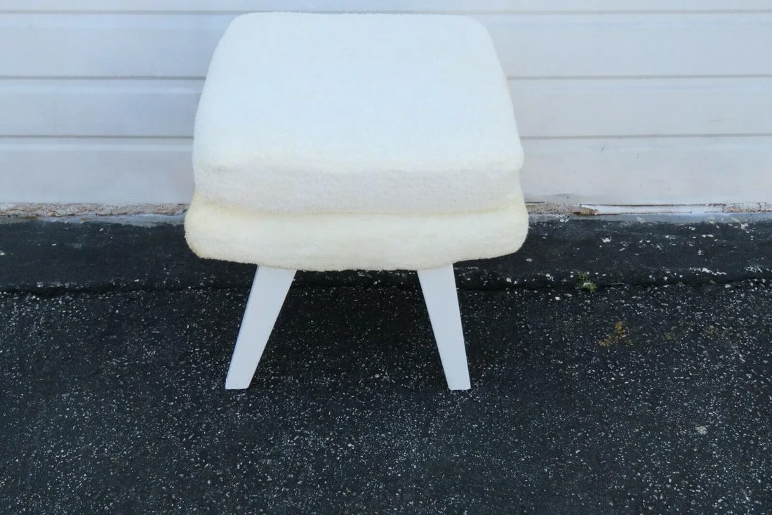 Mid Century Modern Painted Ottoman Foot Stool - 4
