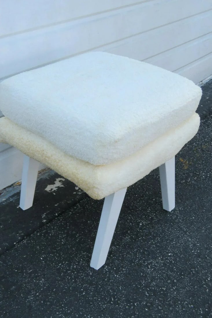 Mid Century Modern Painted Ottoman Foot Stool - 5
