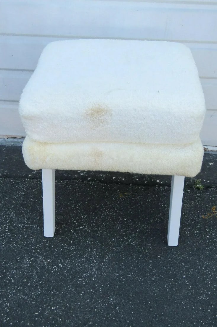 Mid Century Modern Painted Ottoman Foot Stool - 7