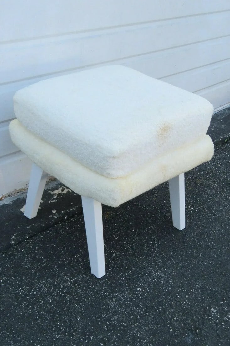Mid Century Modern Painted Ottoman Foot Stool - 9