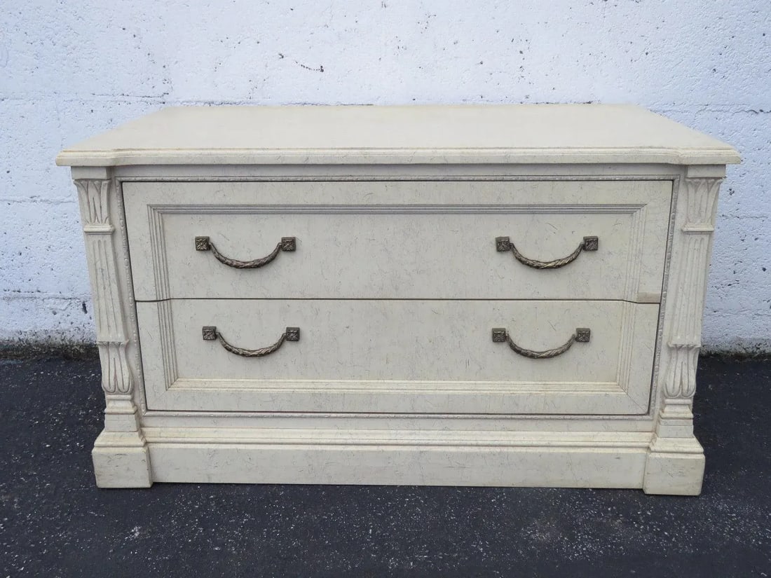 French Low Large Nightstand End Side Table by Vanleigh Furniture Showrooms - 11