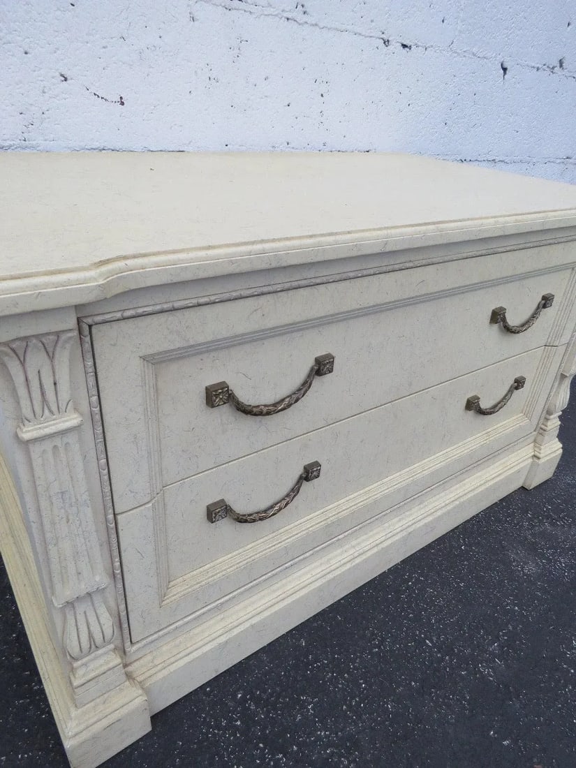 French Low Large Nightstand End Side Table by Vanleigh Furniture Showrooms - 5