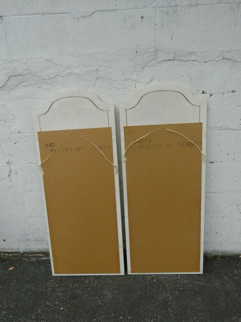 French Distressed Painted Wall Bathroom Vanity Mirrors by Dixie - Pair - 2