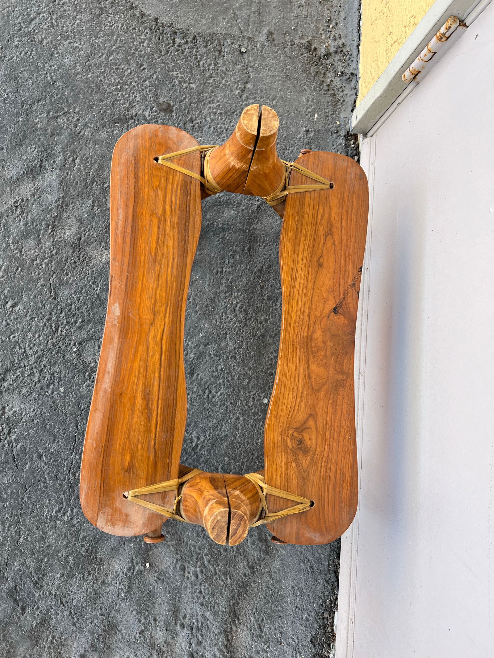 Vintage Mid Century Camel Saddle Low Stool, Ottoman - 7