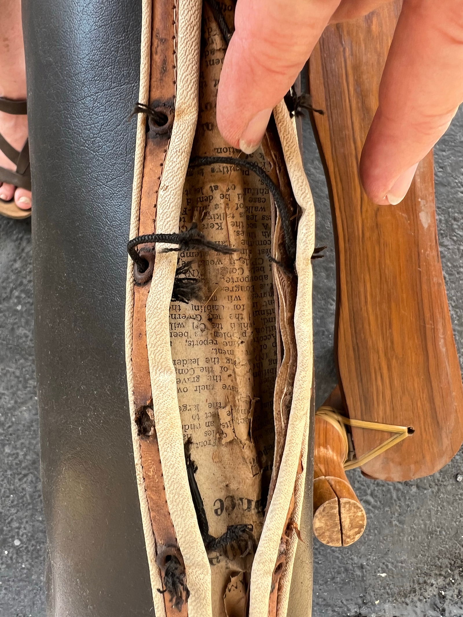 Vintage Mid Century Camel Saddle Low Stool, Ottoman - 9