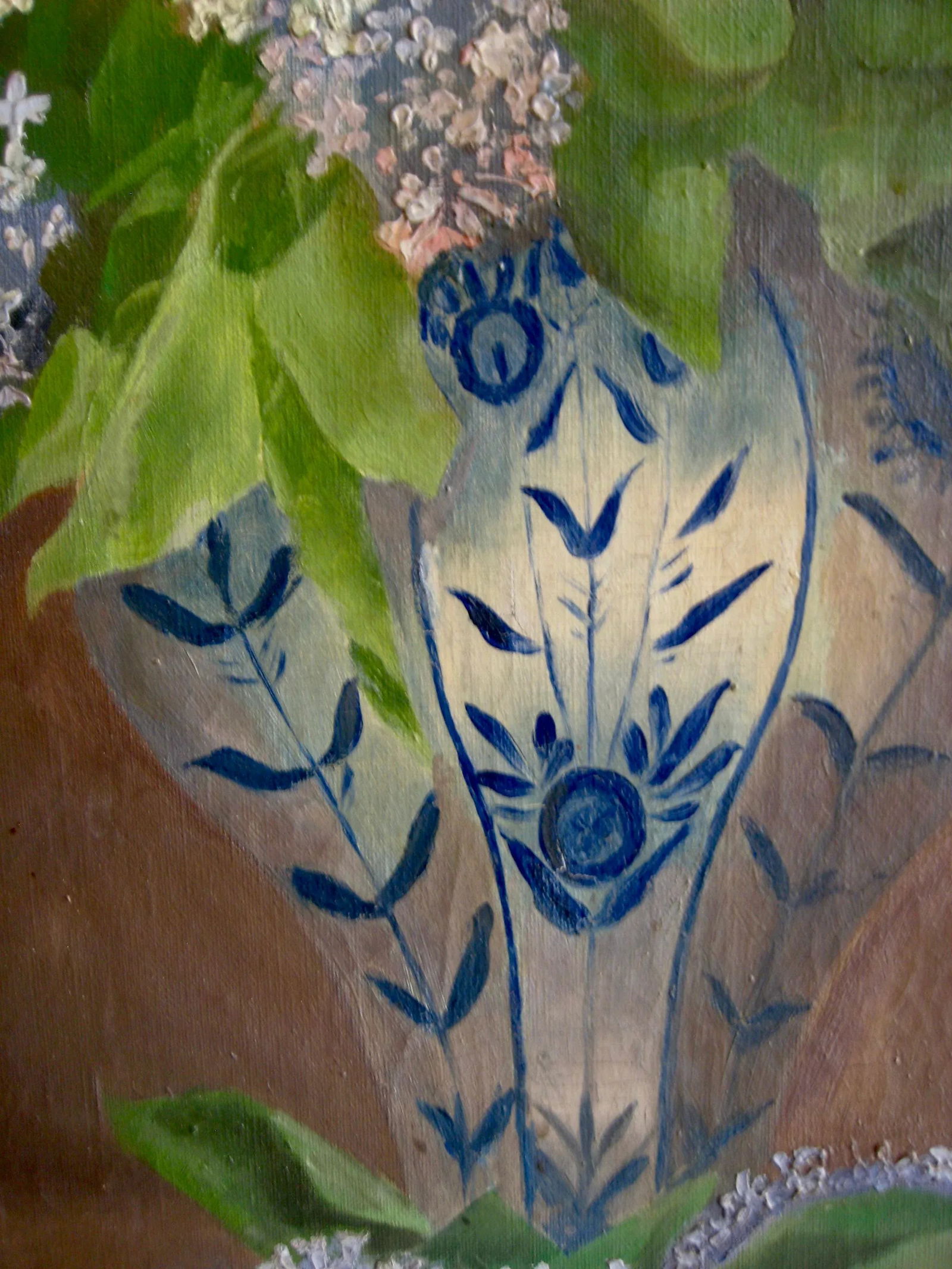 Still Life Glycine in a Vase Oil Painting 19th Century, Framed - 6