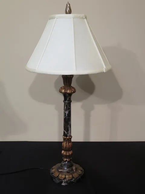 Wildwood Lamps Faux Marble Paint Decorated Table Lamp With Shade - 5