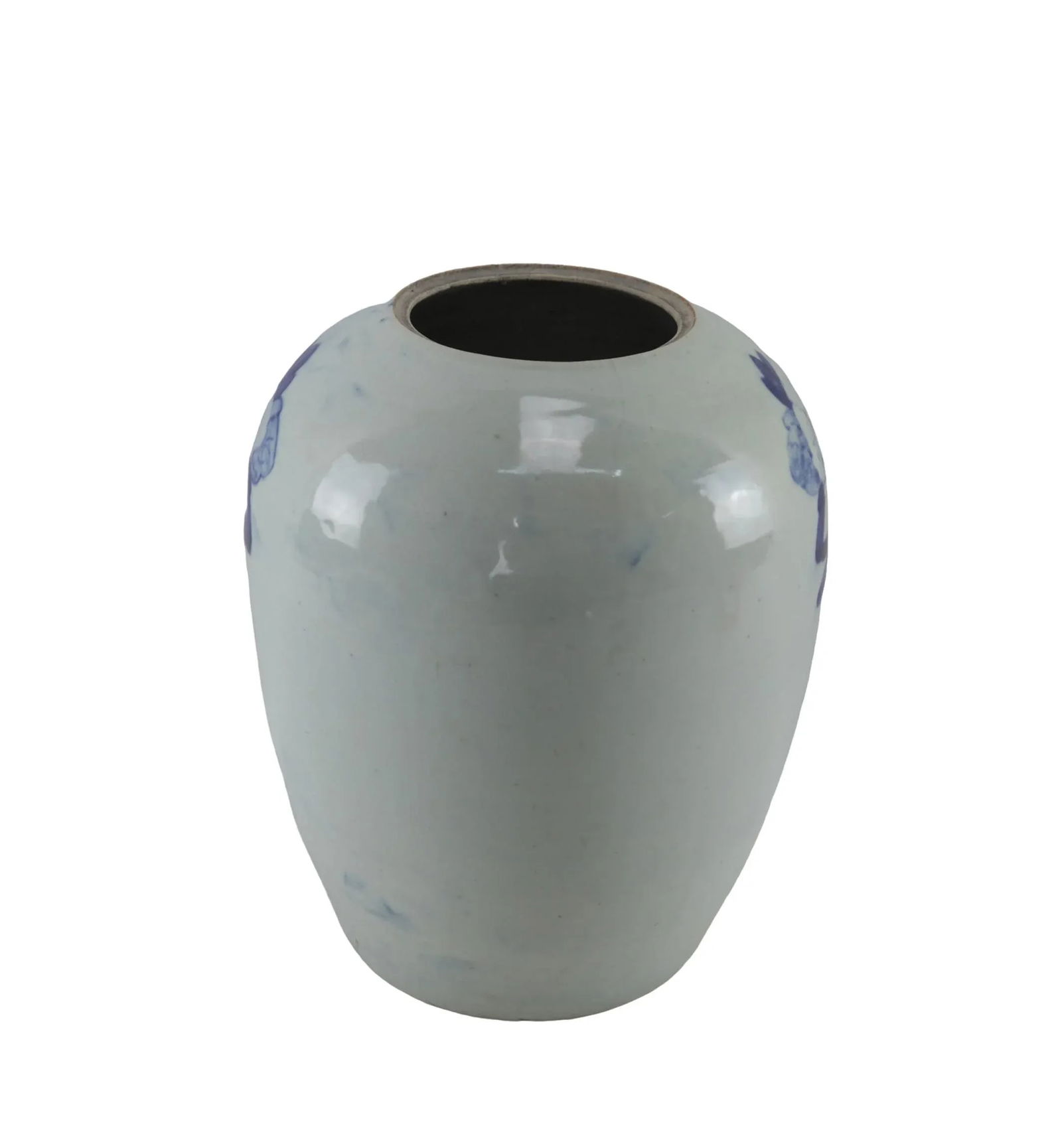 Chinese Mid-Qing Dynasty Celadon Blue and White Jar - 4