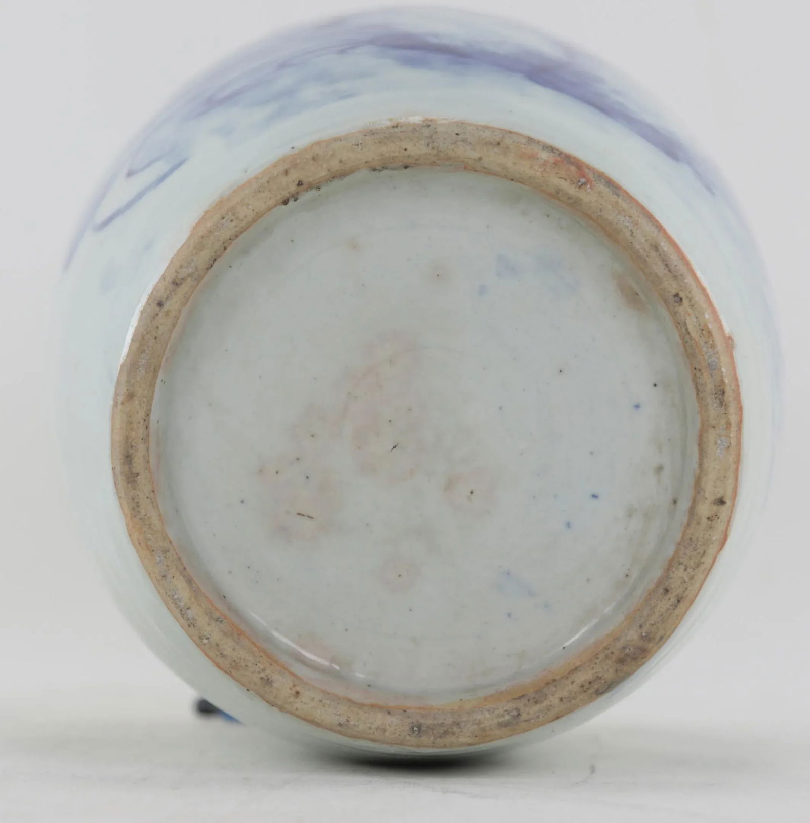 Chinese Mid-Qing Dynasty Celadon Blue and White Jar - 8