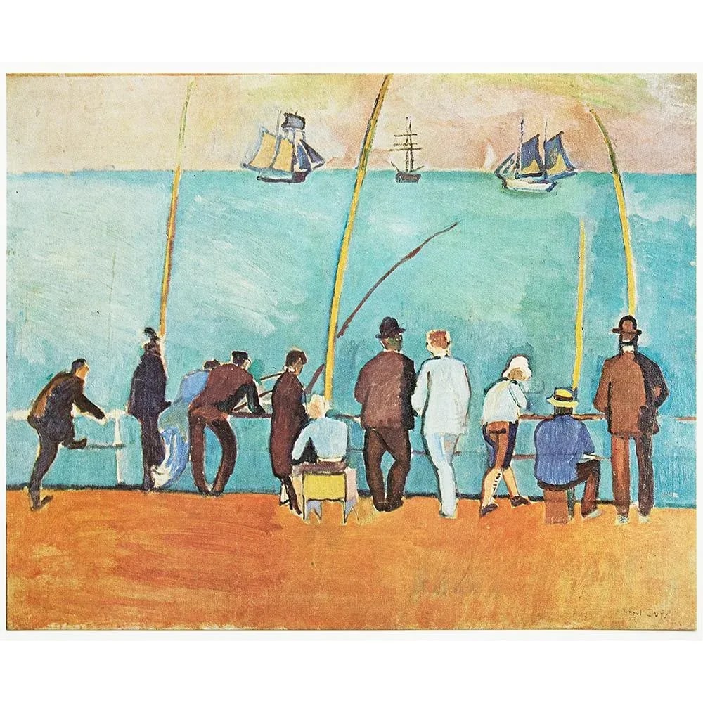 1970 After Raoul Dufy "Anglers", Full-Color Parisian Print - 7
