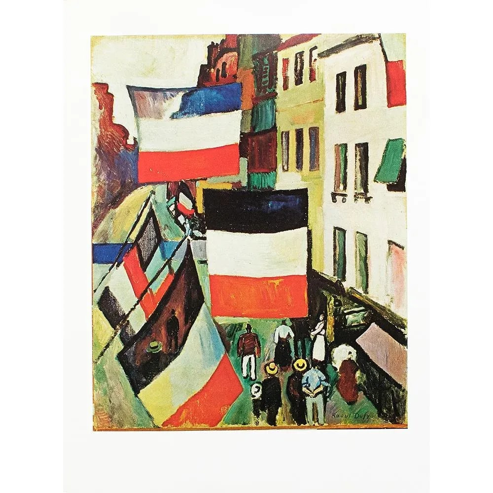 1970 After Raoul Dufy "La Rue Pavoisee", Full-Color Parisian Print - 6