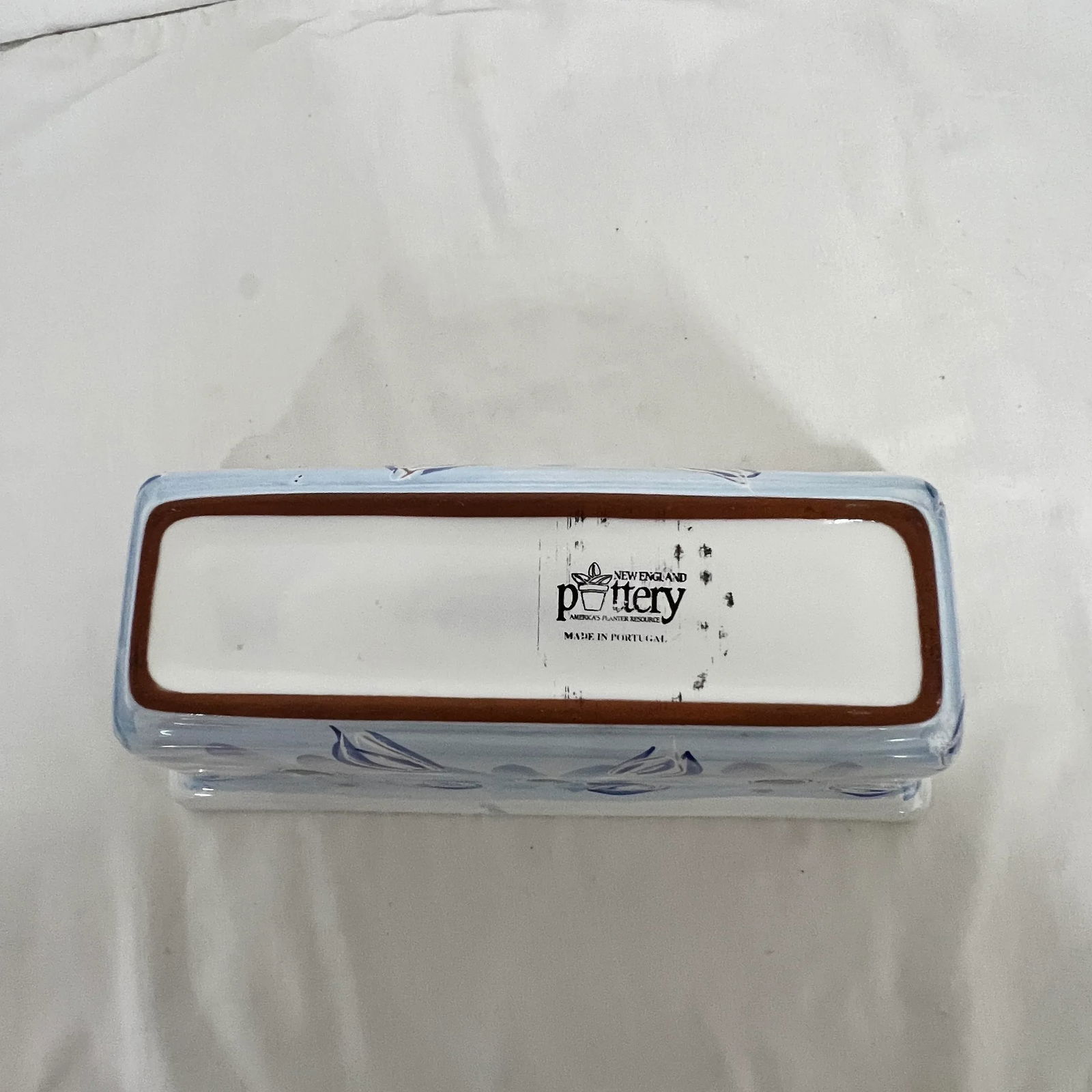 New England Pottery Hand Painted Glazed Terracotta Planter, Portugal - 3