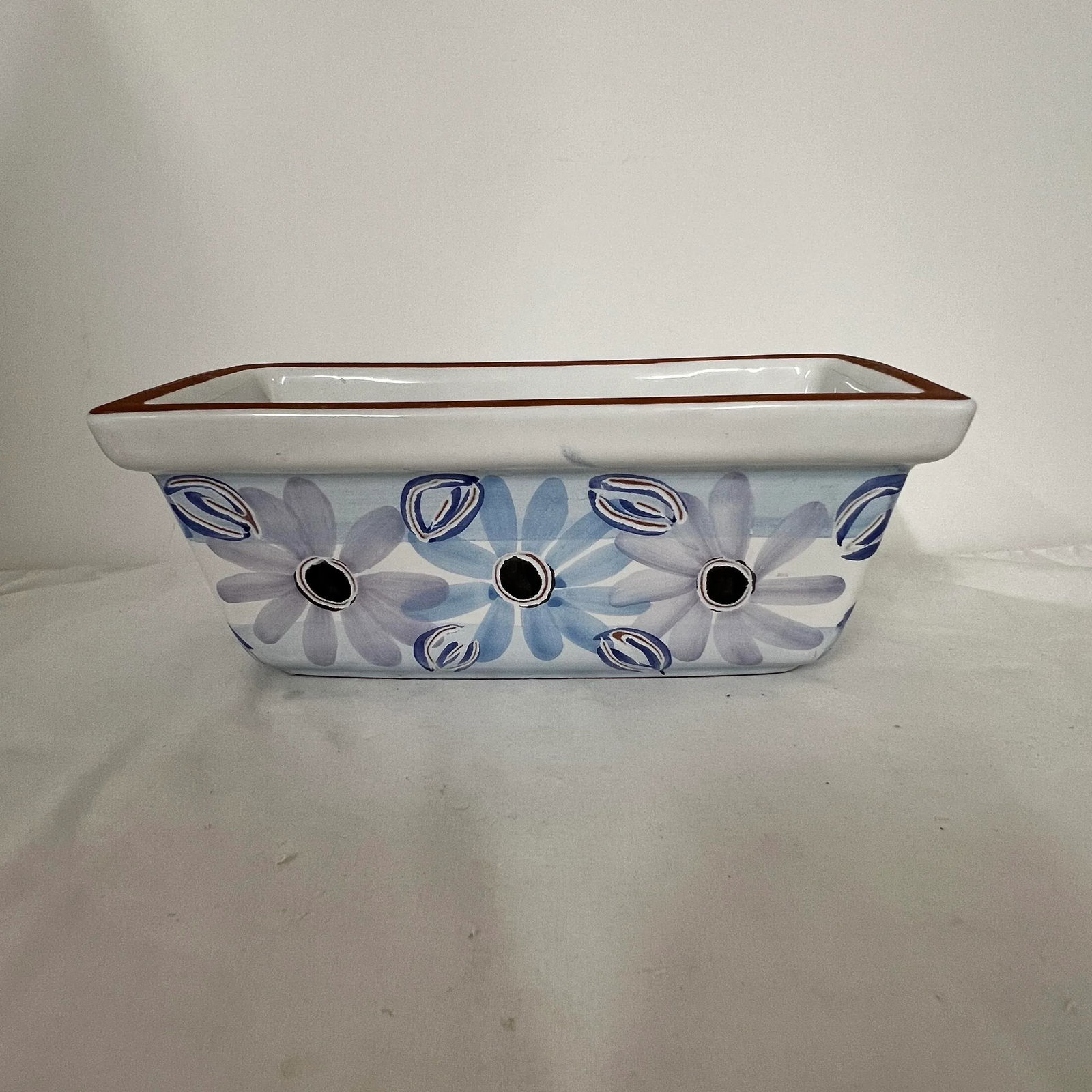 New England Pottery Hand Painted Glazed Terracotta Planter, Portugal - 6