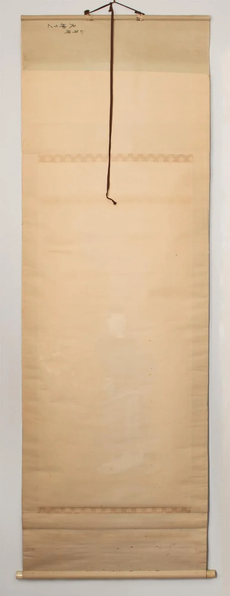 Early 20th Century XL Meiji or Early Showa Japanese Watercolor Scroll Painting, "Man in Kimono With - 10