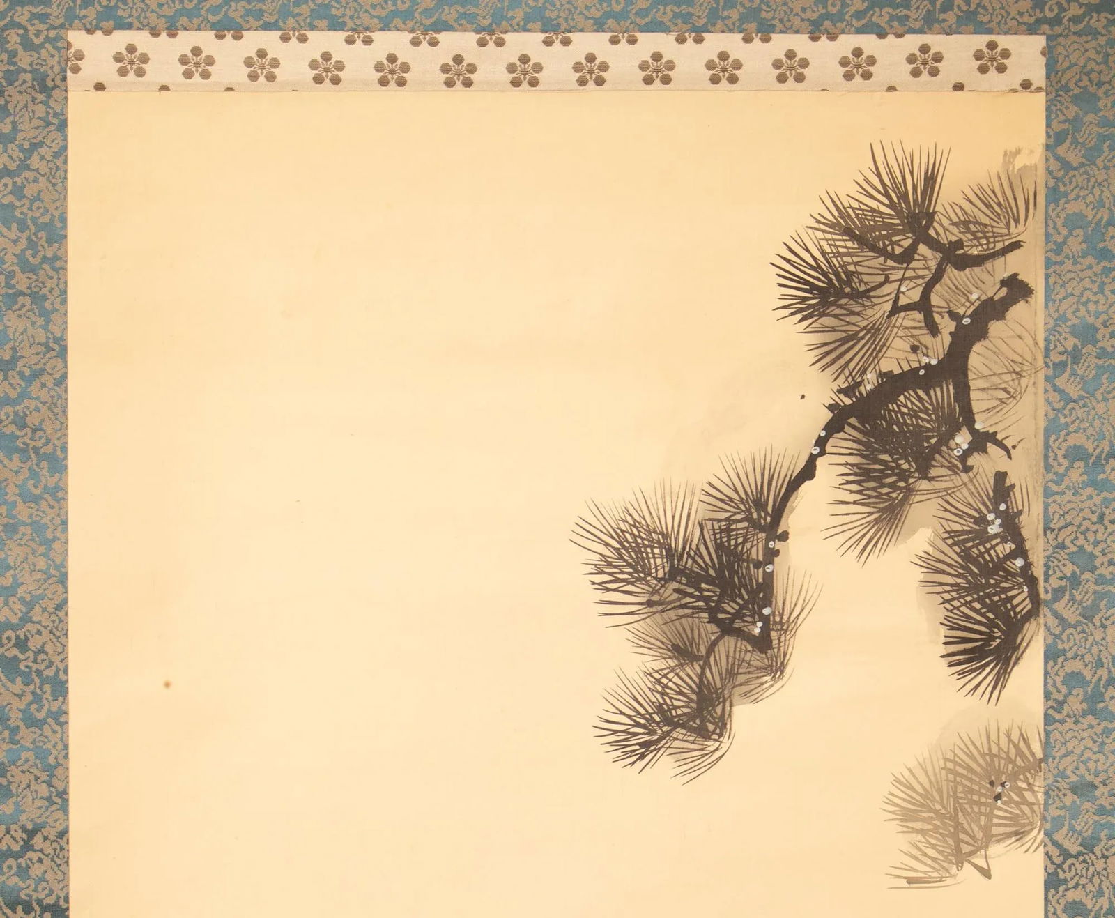 Early 20th Century XL Meiji or Early Showa Japanese Watercolor Scroll Painting, "Man in Kimono With - 8