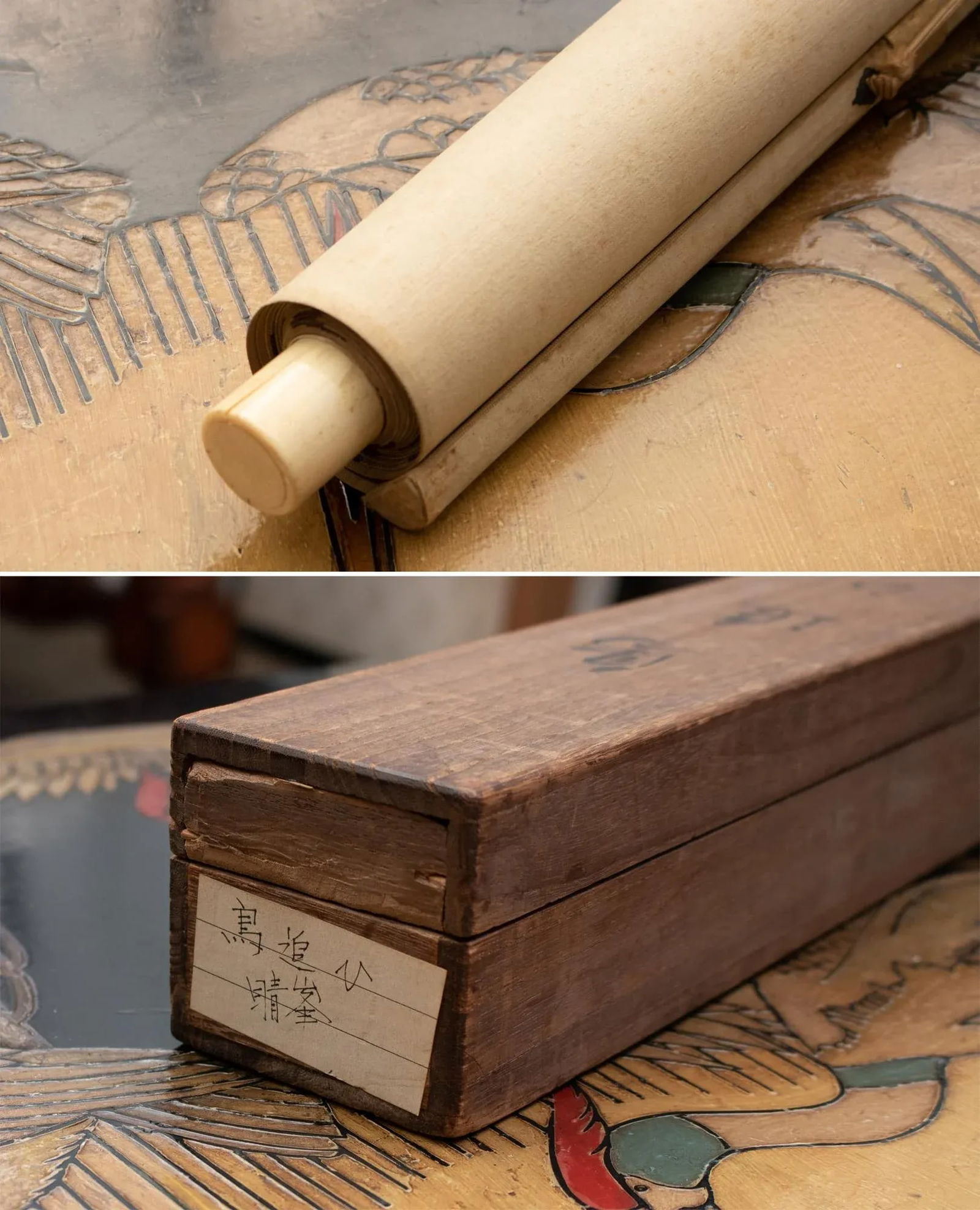 Early 20th Century Meiji to Early Showa Era Japanese Watercolor Silk Scroll Painting, "Torii Onna" i - 11