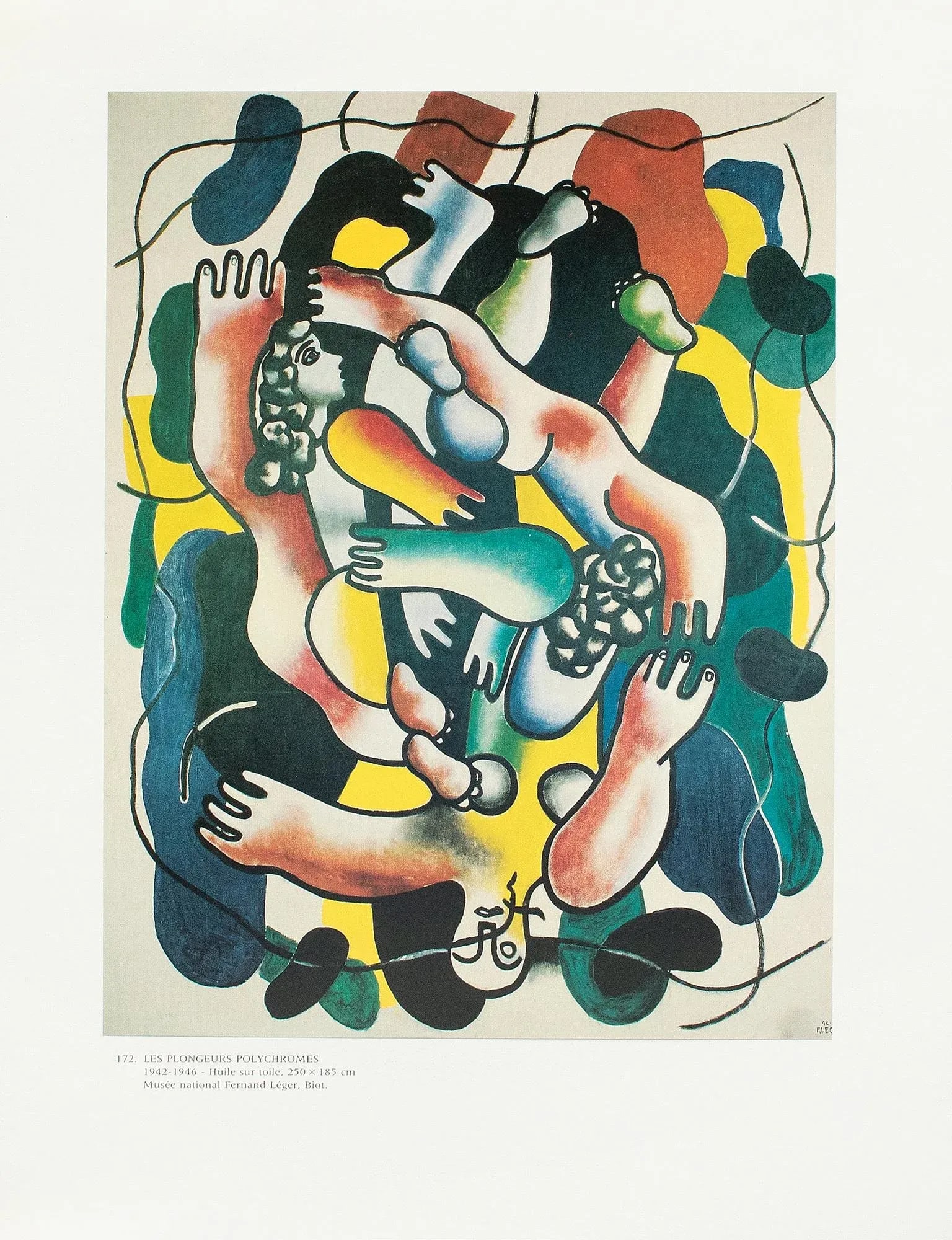 1990 After Fernand Leger "The Polychrome Divers", Full-Color Parisian Print - 8