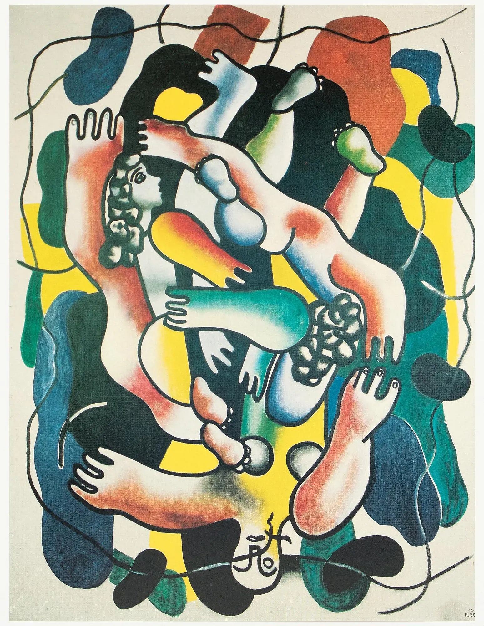 1990 After Fernand Leger "The Polychrome Divers", Full-Color Parisian Print - 9