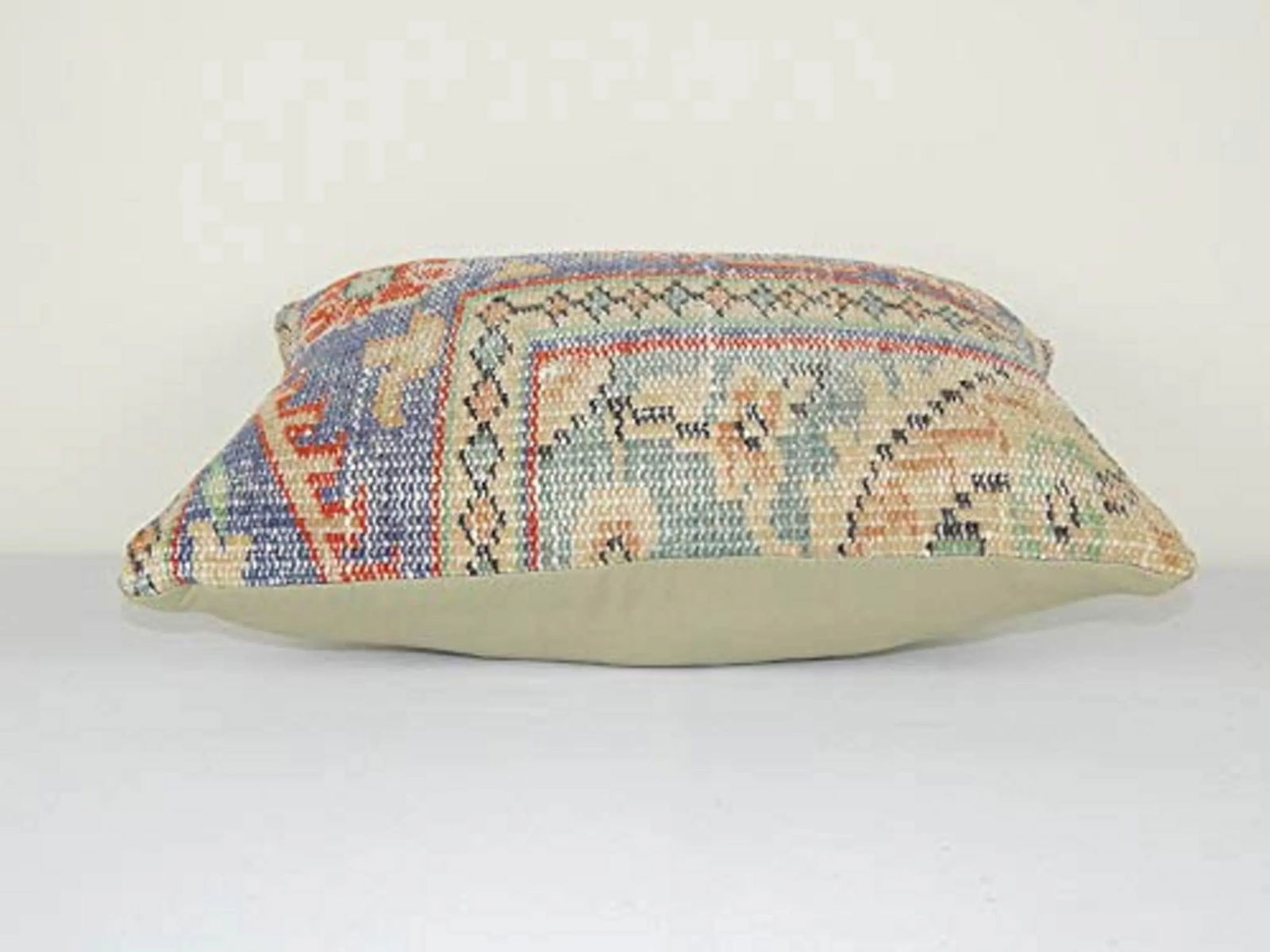 Vintage Distressed Lumbar Pillow Cover, Wool Tribal Cushion 14'' X 20'' (35 X 50 Cm) - 4